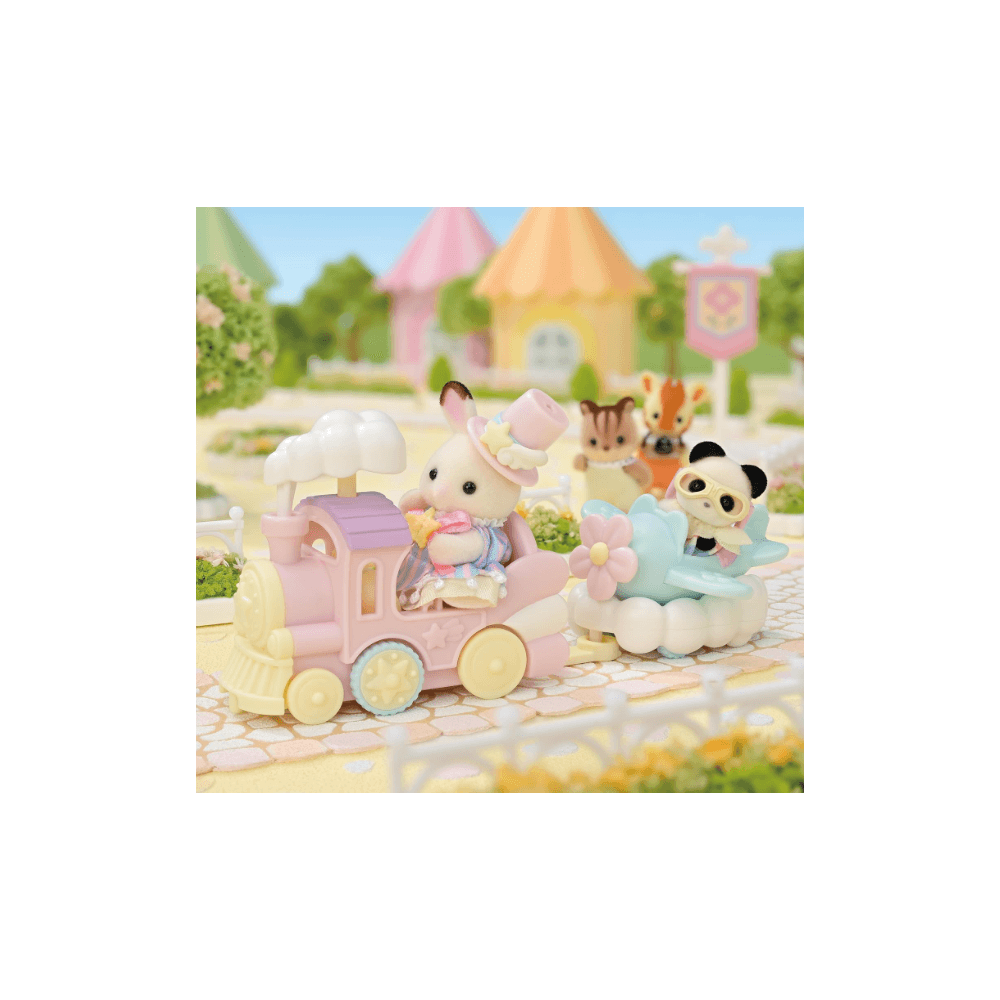 Sylvanian Families Amusement Park Ride Set – Plane & Train Set