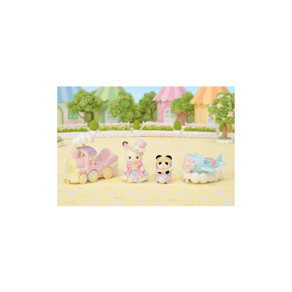 Sylvanian Families Amusement Park Ride Set – Plane & Train Set