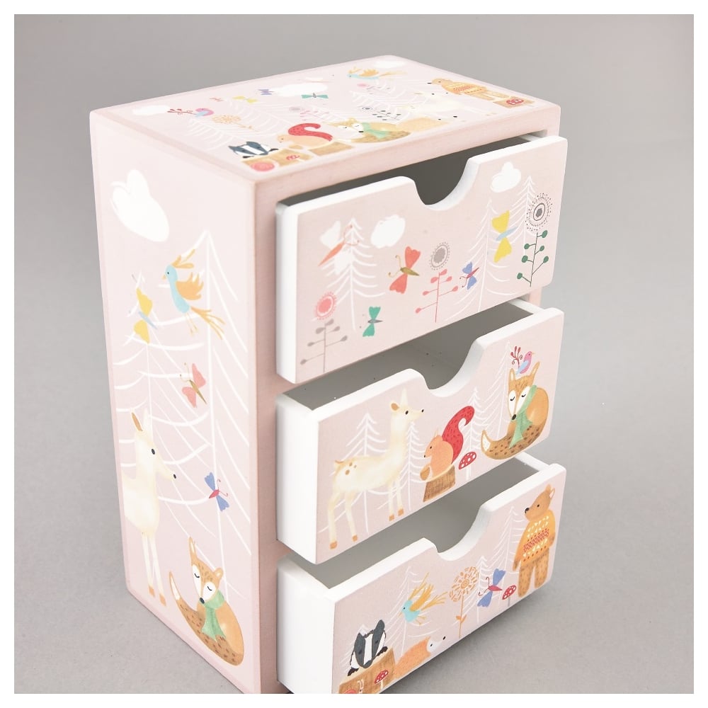 Floss & Rock Woodland Animal 3 Drawer Trinket Box Keepsake Box £15.99