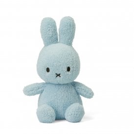 Miffy Plush Soft Toy in Light Blue Terry Fabric 23cm Tall