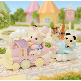 Sylvanian Families Amusement Park Ride Set – Plane & Train Set 