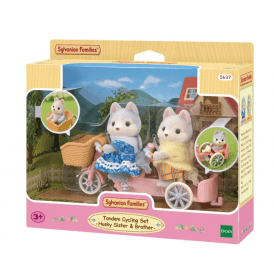 Sylvanian Families – Tandem Cycling Set - Husky Sister & Brother