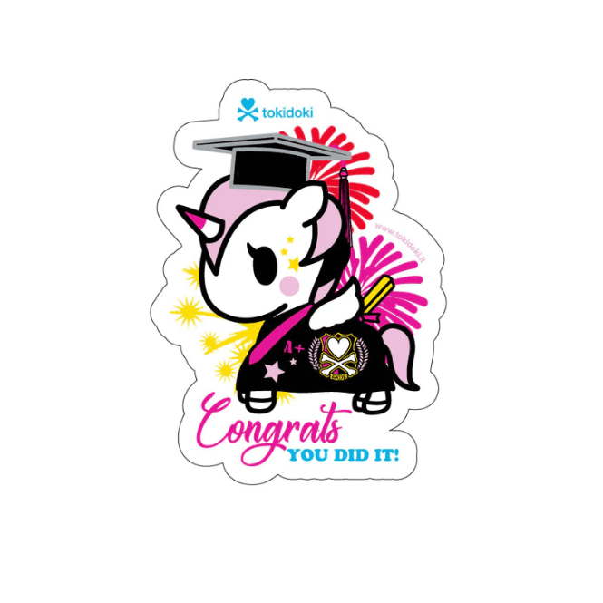Tokidoki Graduation Unicorno Die Cut Sticker
